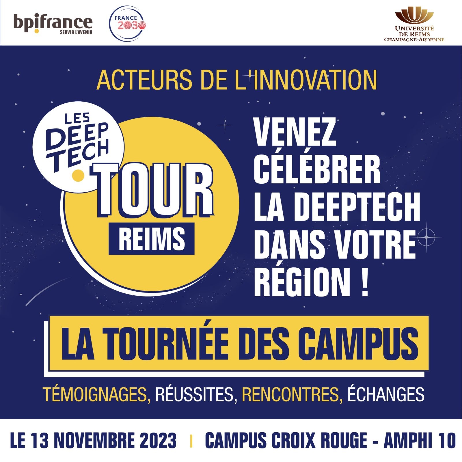 Inserm Transfert partenaire du Deeptech Tour de Reims le 13 novembre !